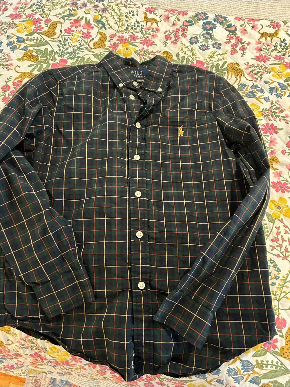 Boys Polo by Ralph Lauren Navy Plaid Button-Down Shirt